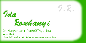 ida romhanyi business card
